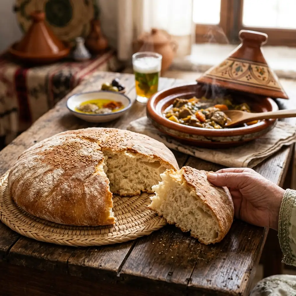 Khobz b'chehma: The Stuffed Fat Bread of the Desert Nomads